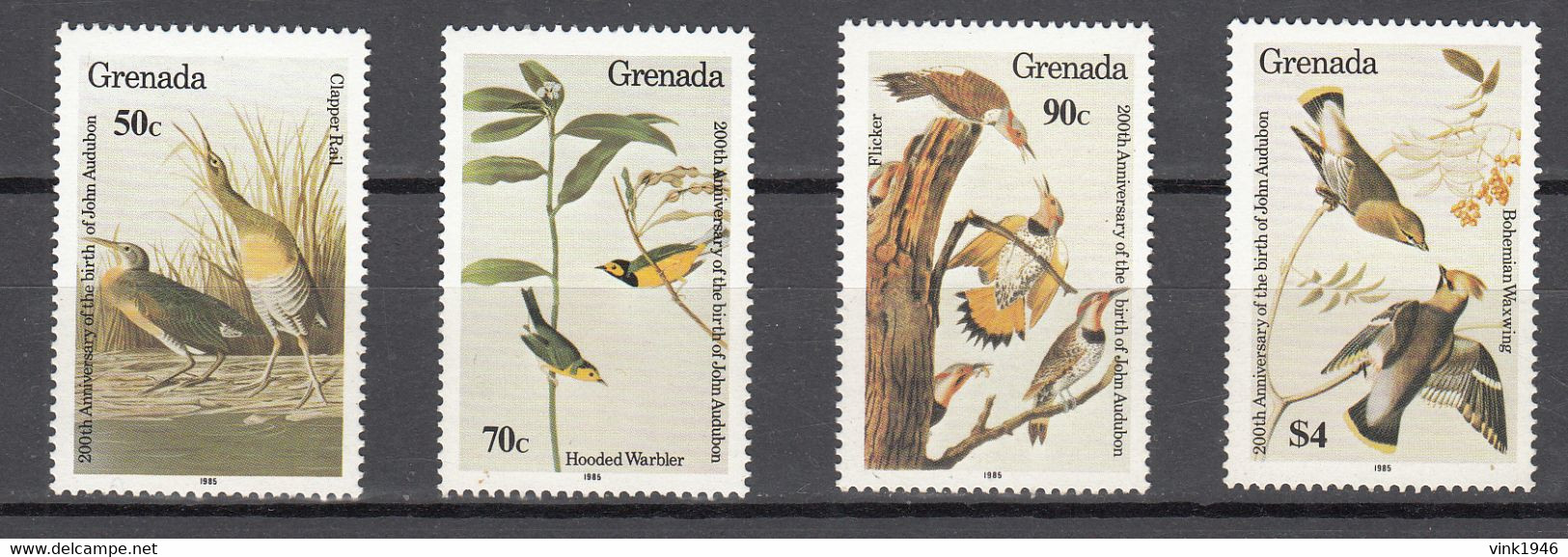 Grenada 1985,4V In Set,Audubon,birds,vogels,vögel,oiseaux,pajaros,uccelli,aves,MNH/Postfris(A4408) - Pauwen