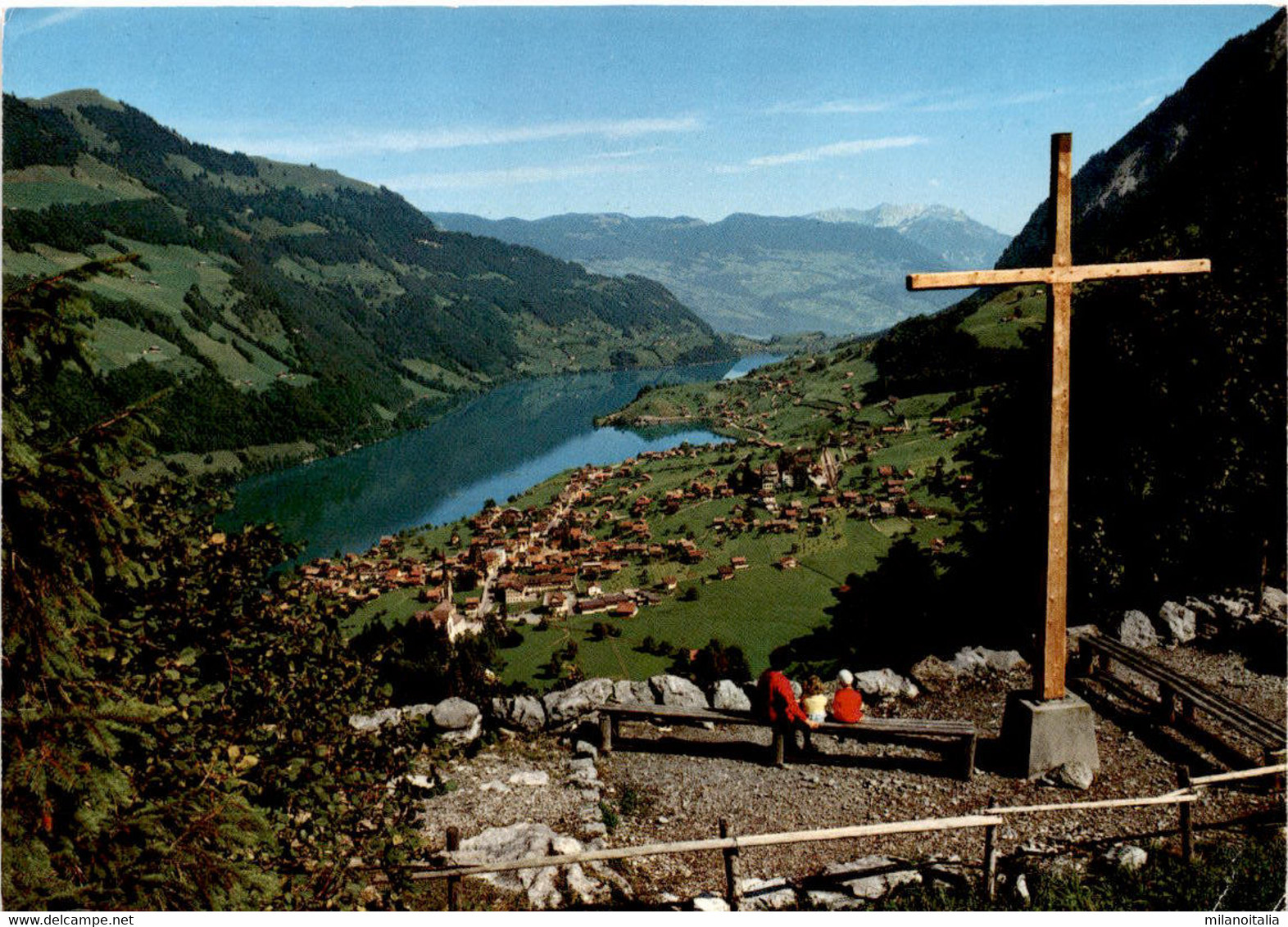Blick Vom Bergkreuz Auf Lungern Und Pilatus (87) * 25. 8. 1986 - Lungern