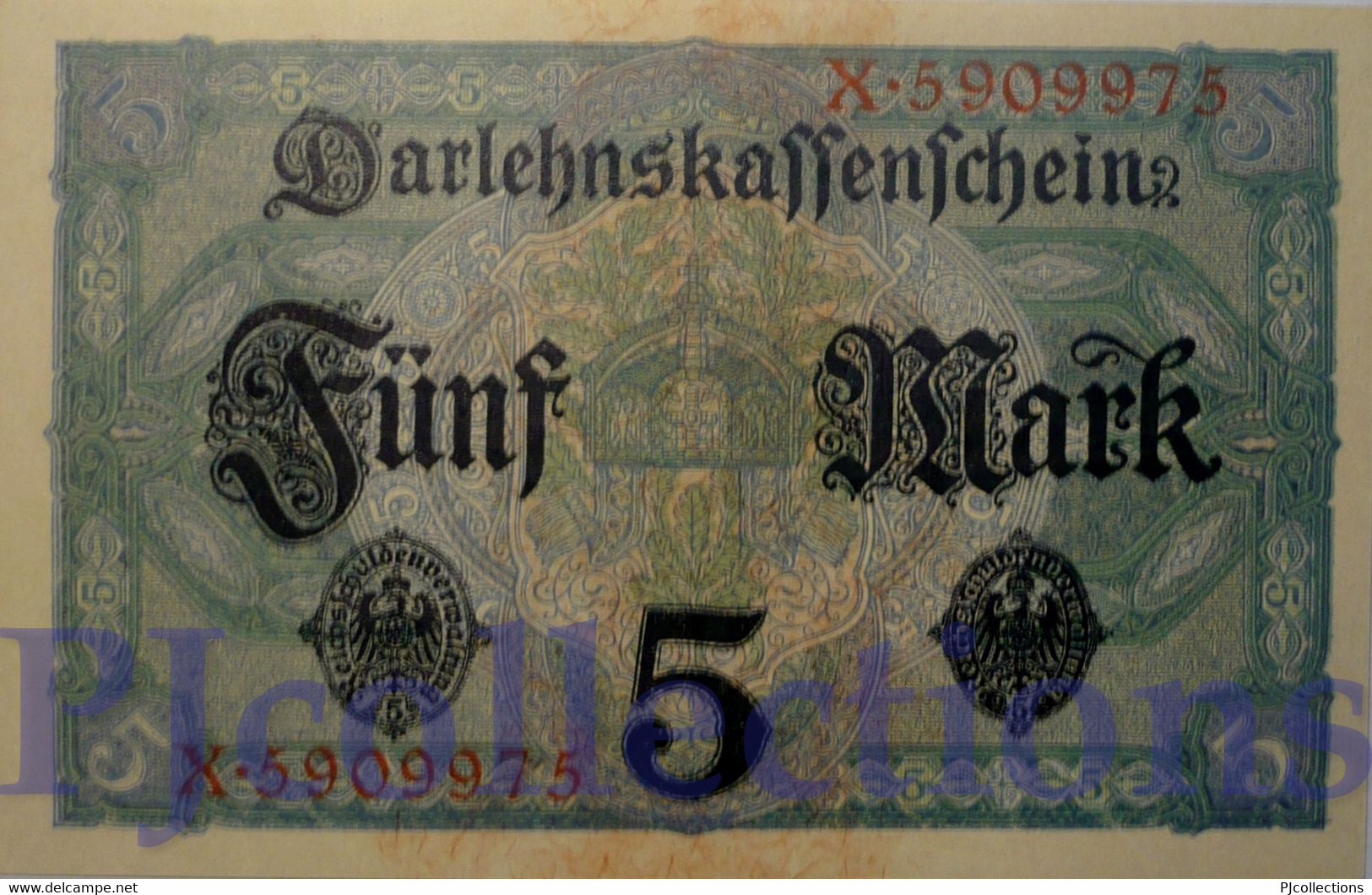 GERMANY 5 MARK 1917 PICK 56a AU+ - 5 Mark
