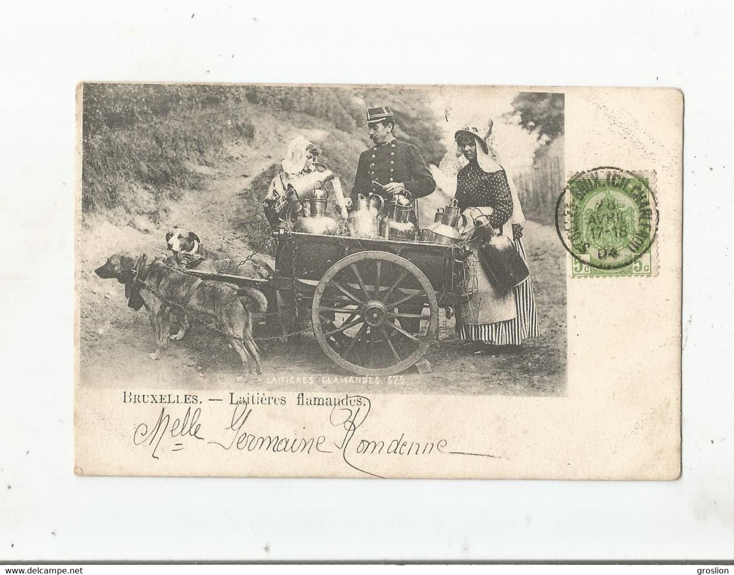 BRUXELLES 625  LAITIERES FLAMANDES (ATTELAGE DE CHIENS) 1904 - Ambachten