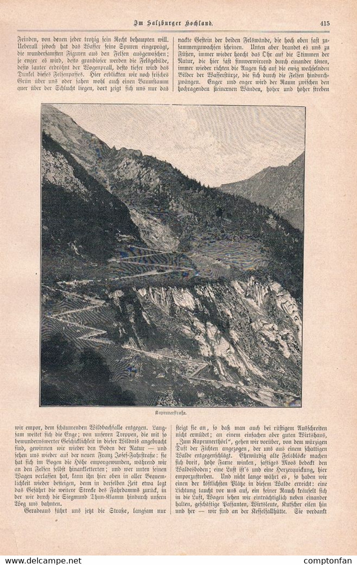 A102 1194 Paetow Salzburg Hochland Kaprun Moserboden Artikel / Bilder 1896 !! - Autres & Non Classés