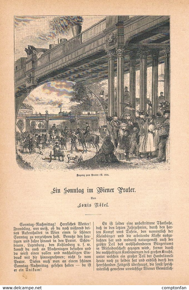 A102 1201 Louis Nötel Wien Wiener Prater Artikel / Bilder 1884 !! - Autres & Non Classés