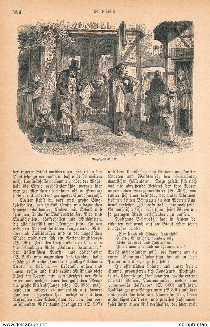 A102 1201 Louis Nötel Wien Wiener Prater Artikel / Bilder 1884 !! - Autres & Non Classés