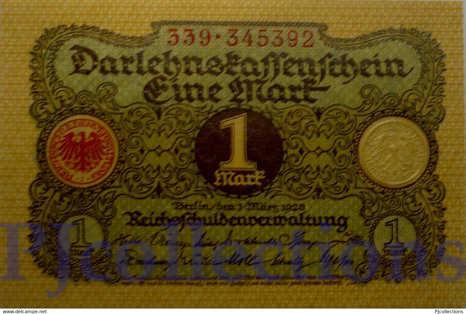 GERMANY 1 MARK 1920 PICK 58 UNC - Imperial Debt Administration