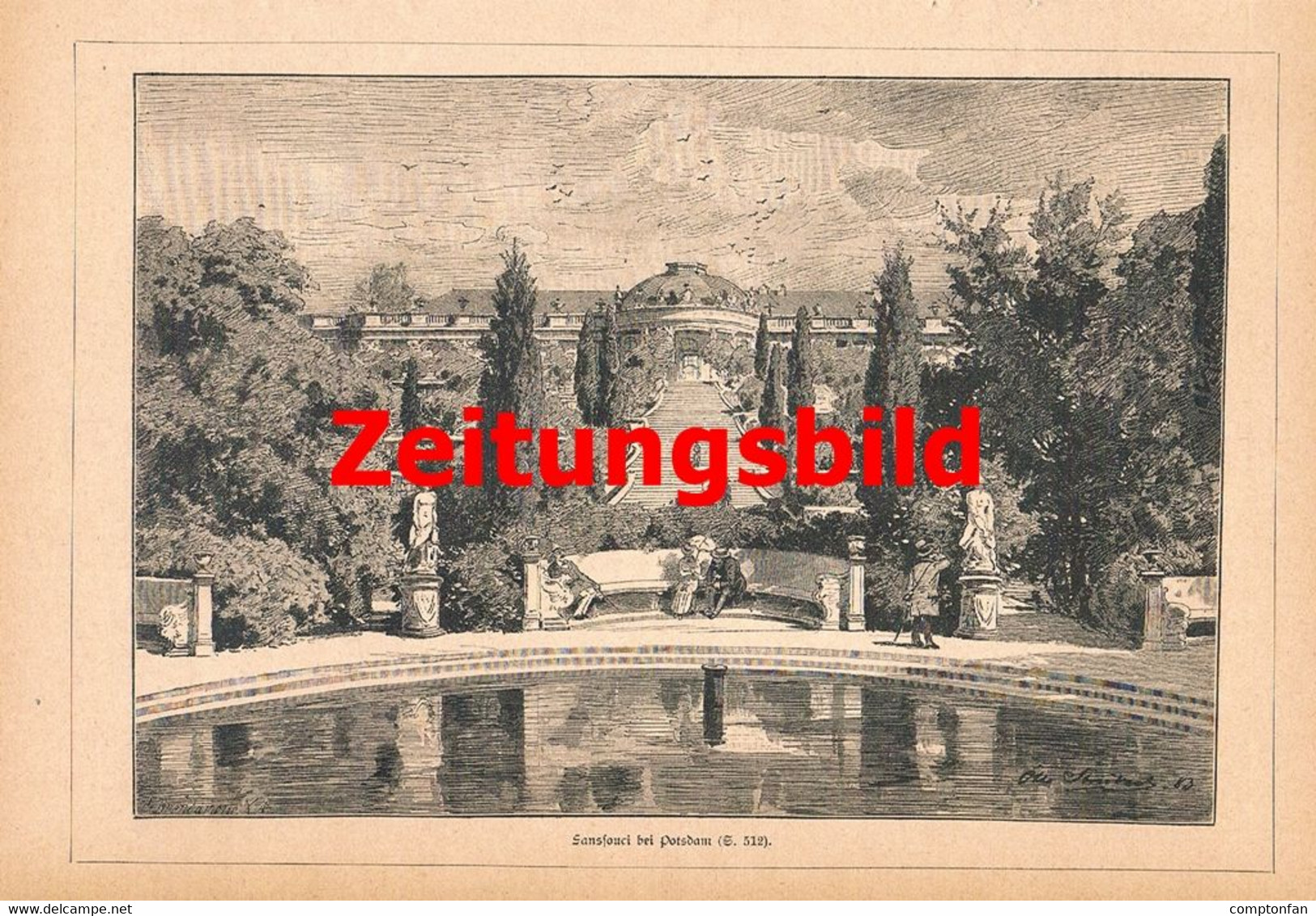 a102 1203 Otto Baisch Potsdam Friedenskirche Schloss Artikel / Bilder 1884 !!