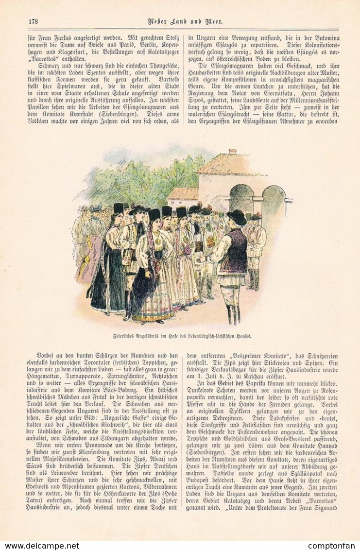 A102 1207 Hecht / Schlegel Budapest Millenniumsausstellung Artikel / Bilder 1896 !! - Museen & Ausstellungen