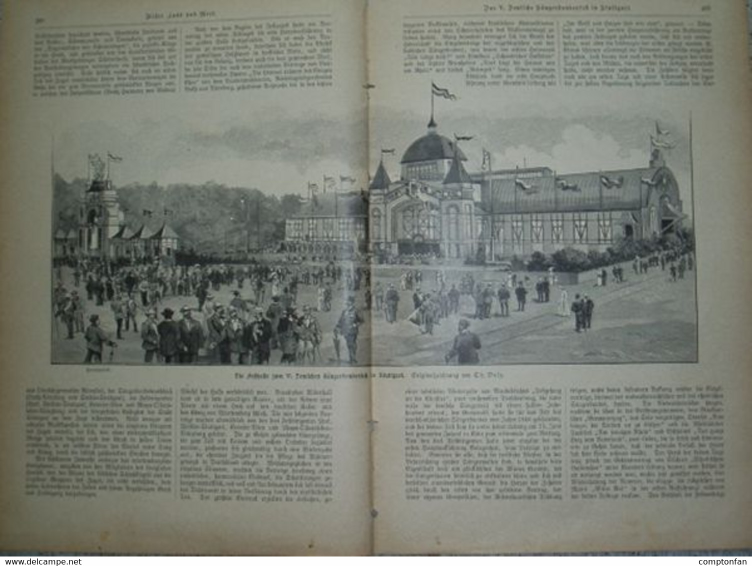 a102 1208 Stuttgart Deutsche Sängerbund Sängerbundfest Artikel / Bilder 1896 !!