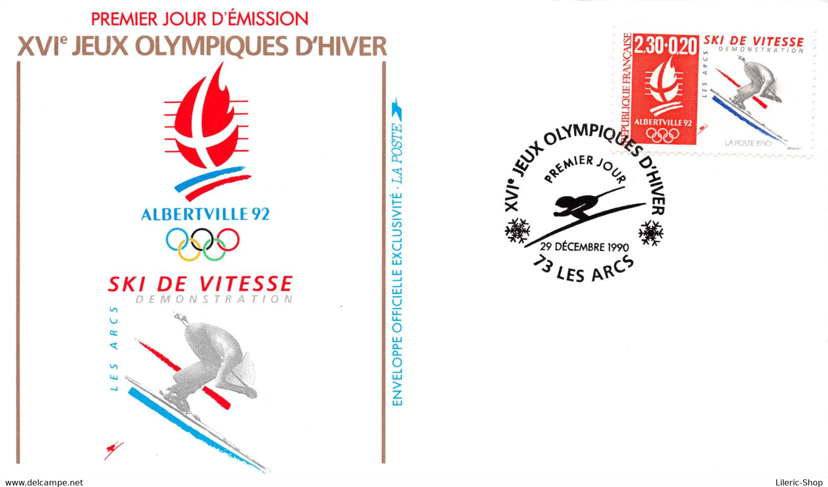 Premier Jour D'émission - FDC - Alberville 1992 - Jeux Olympiques D'hiver - Lot De 10 Enveloppes Différentes -  ♥♥♥ - 1990-1999