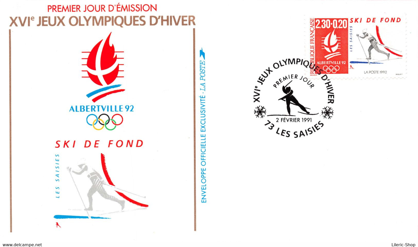 Premier jour d'émission - FDC - Alberville 1992 - Jeux Olympiques d'hiver - Lot de 10 enveloppes différentes -  ♥♥♥