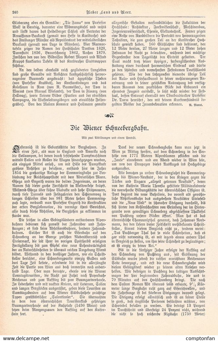 A102 1212 Wiener Schneebergbahn Hochschneeberg Artikel / Bilder 1899 !! - Autres & Non Classés