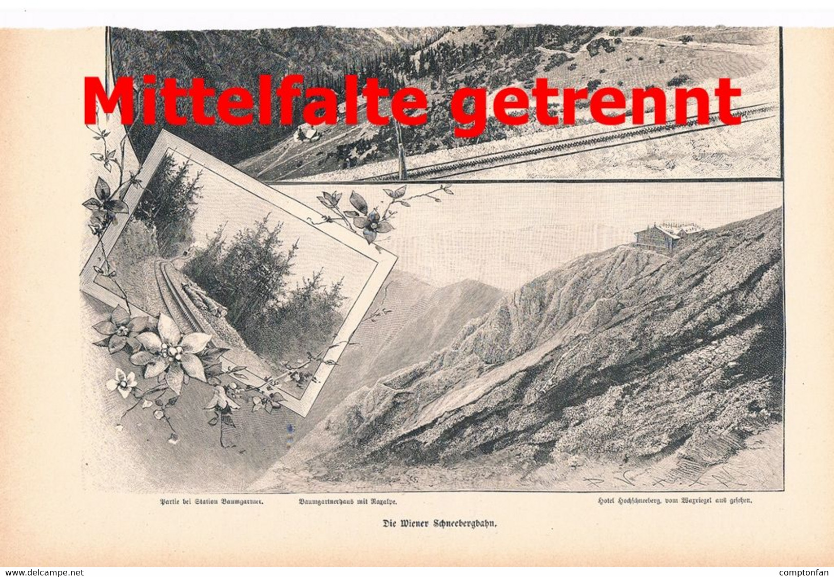 A102 1212 Wiener Schneebergbahn Hochschneeberg Artikel / Bilder 1899 !! - Autres & Non Classés