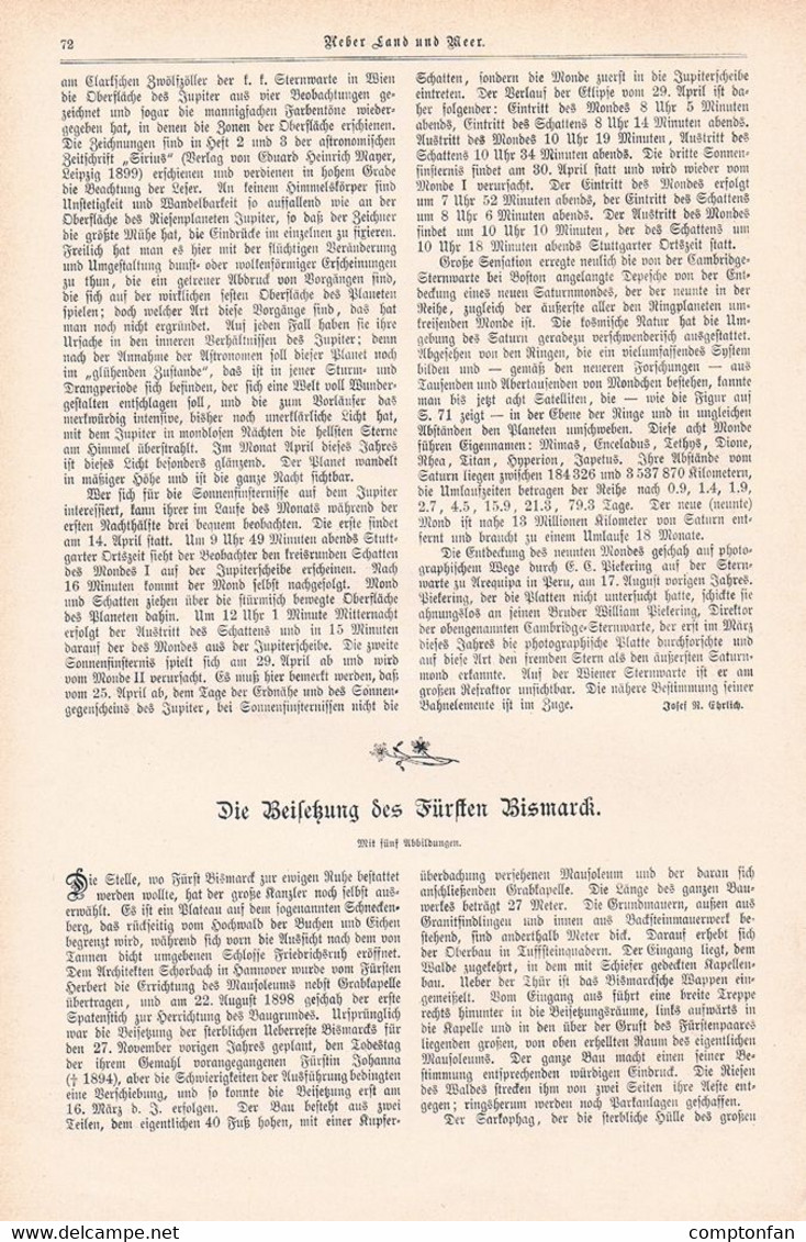 A102 1214 Fürst Bismarck Beerdigung Mausoleum Sarkophag Artikel / Bilder 1898 !! - Politik & Zeitgeschichte