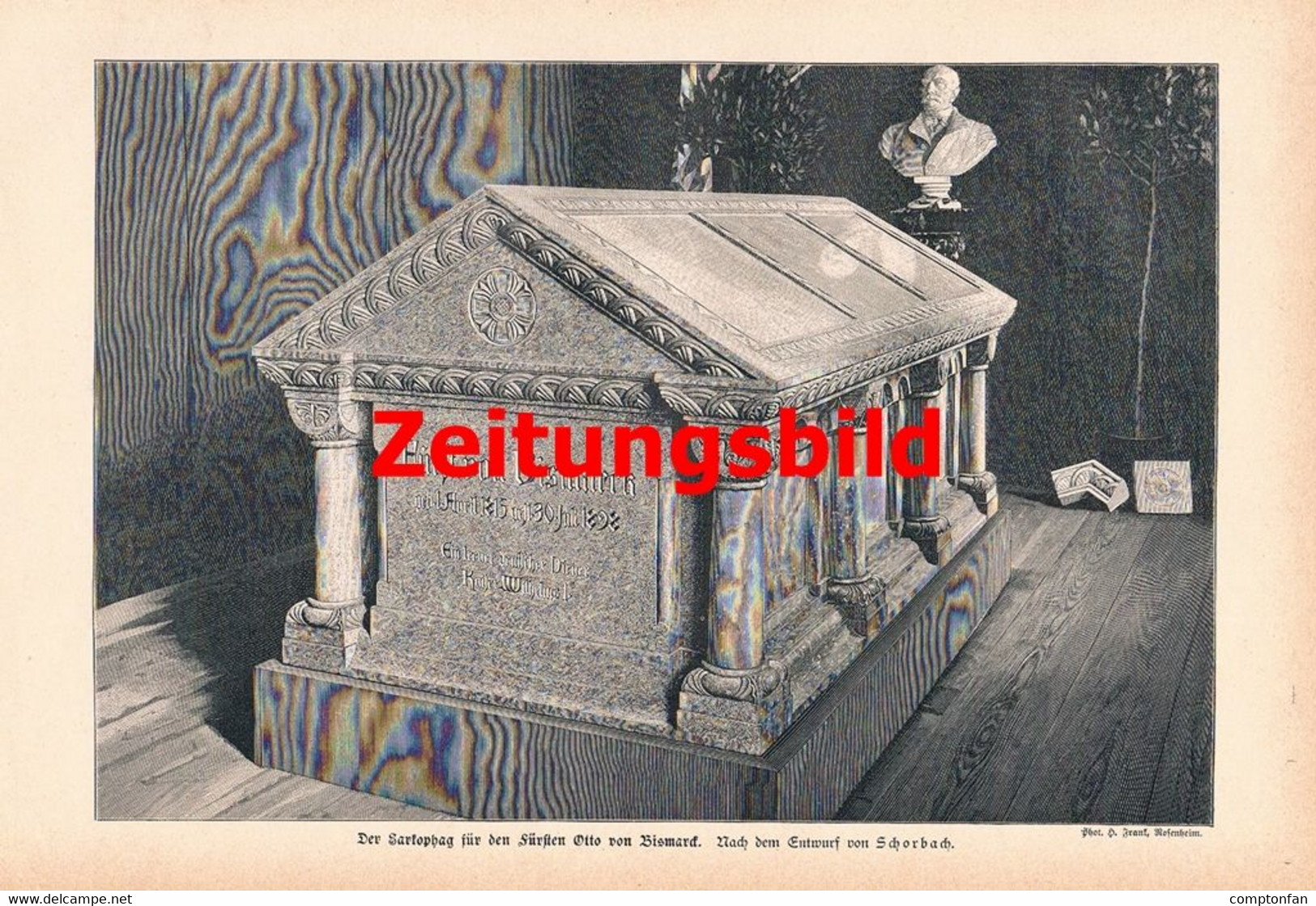 A102 1214 Fürst Bismarck Beerdigung Mausoleum Sarkophag Artikel / Bilder 1898 !! - Politique Contemporaine