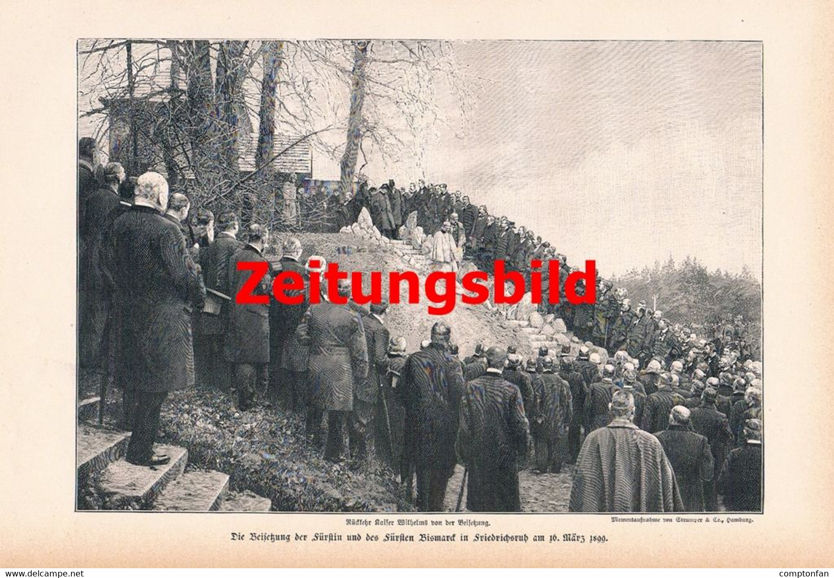 A102 1214 Fürst Bismarck Beerdigung Mausoleum Sarkophag Artikel / Bilder 1898 !! - Hedendaagse Politiek