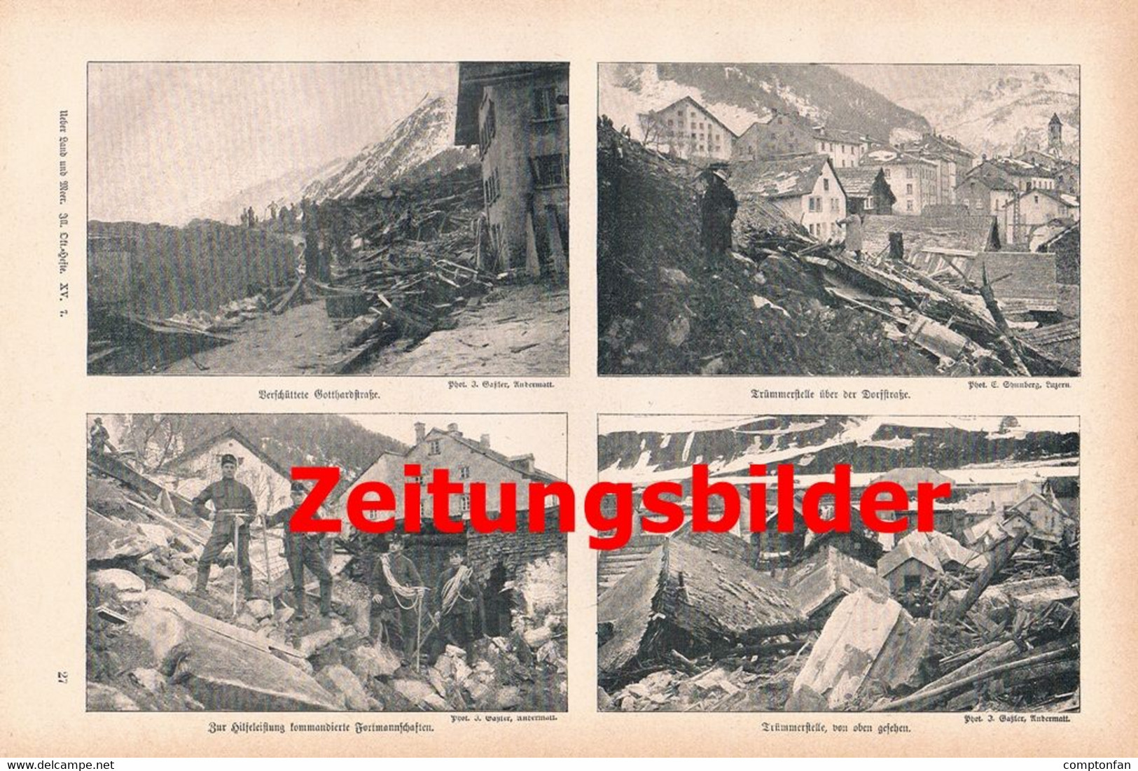 1220 Airolo Bergsturz Eriels Leventina Tessin Artikel / Bilder 1898 !! - Autres & Non Classés