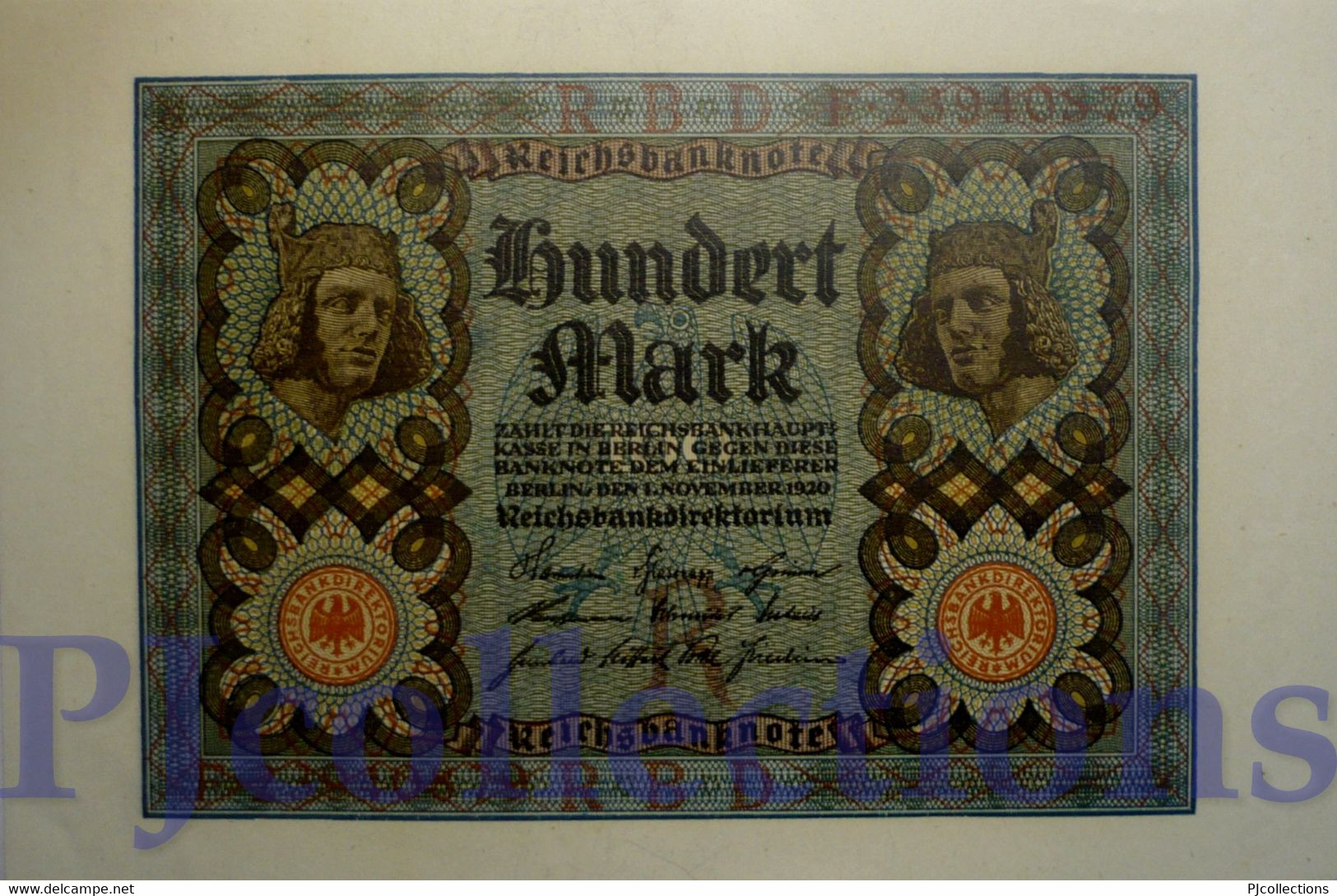 GERMANY 100 MARK 1920 PICK 69b AUNC - Administration De La Dette