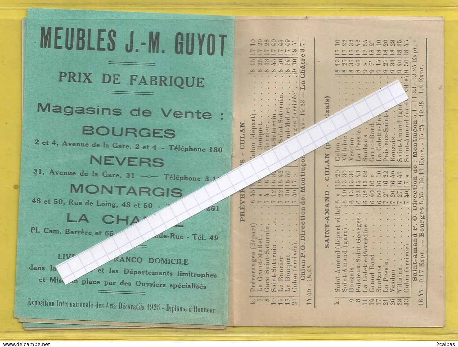 INDICATEUR HORAIRE DES TRANSPORTS AUTOMOBILES MARTIN NIEVRE CHER 1928 - Charité Sur Loire , - Europe