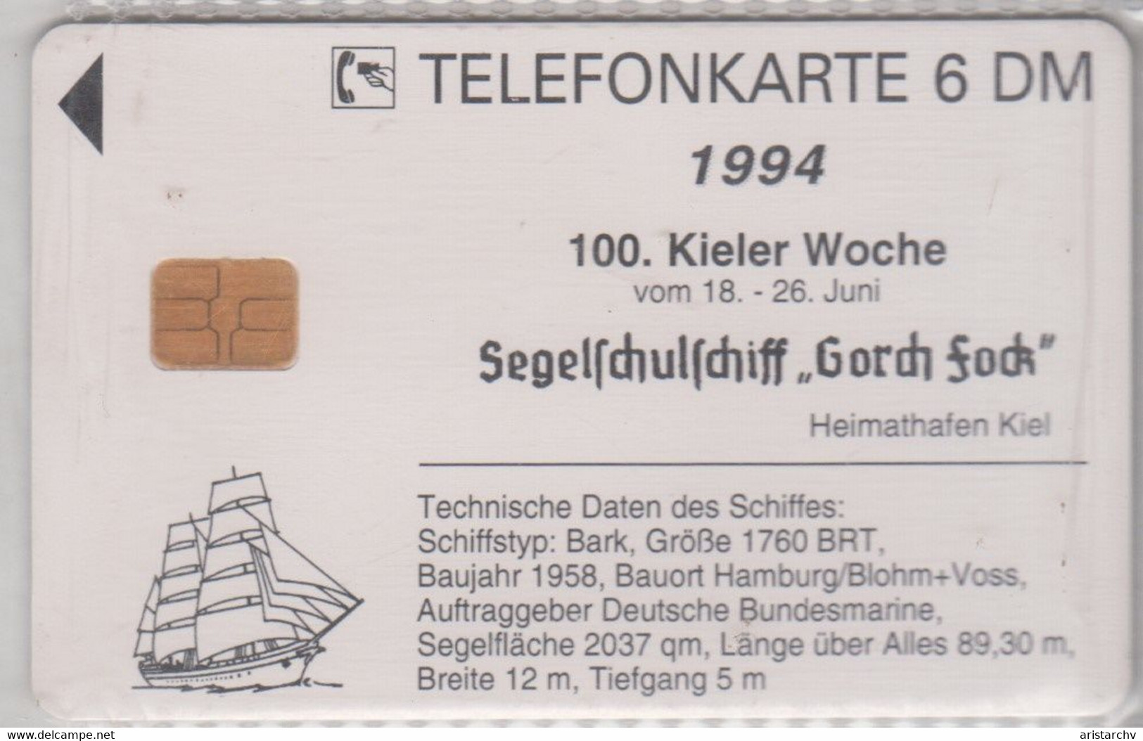 GERMANY 1994 SAILING SHIP KIELER WOCHE GORCH FOCK - Boats