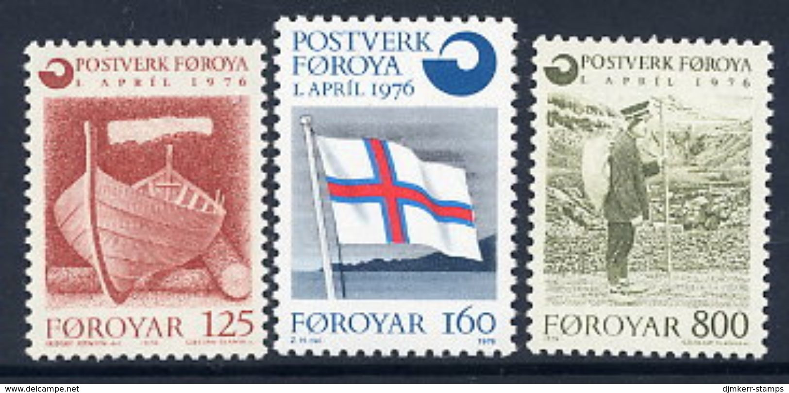 FAROE IS. 1976 Foundation Of Postal Administration  MNH / **.  Michel 21-23 - Faeroër