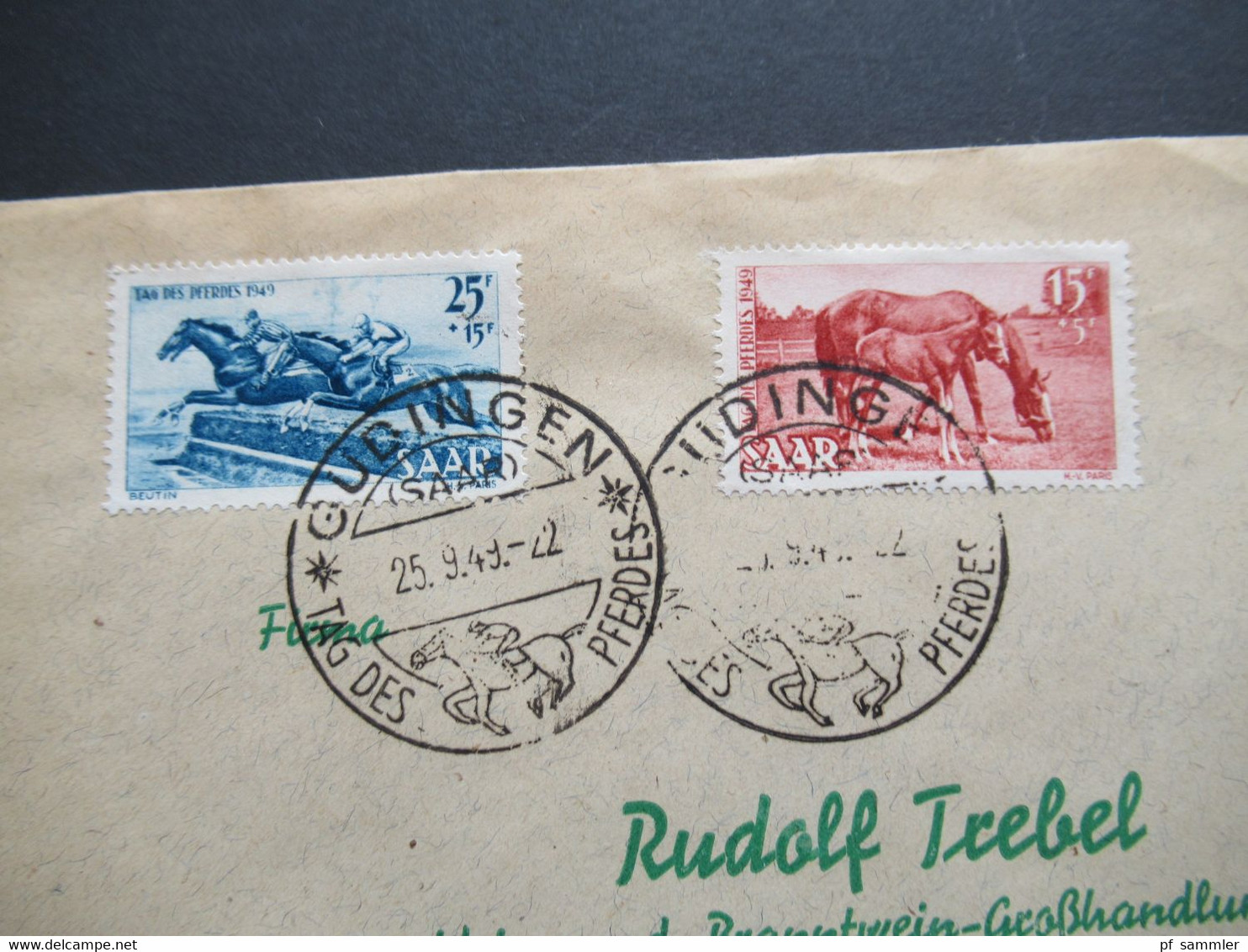 Saarland 1949 Tag Des Pferdes Nr.265/ 266 FDC Mit Altem Fotoattest Hoffmann BPP Katalogwert 200€ - Briefe U. Dokumente