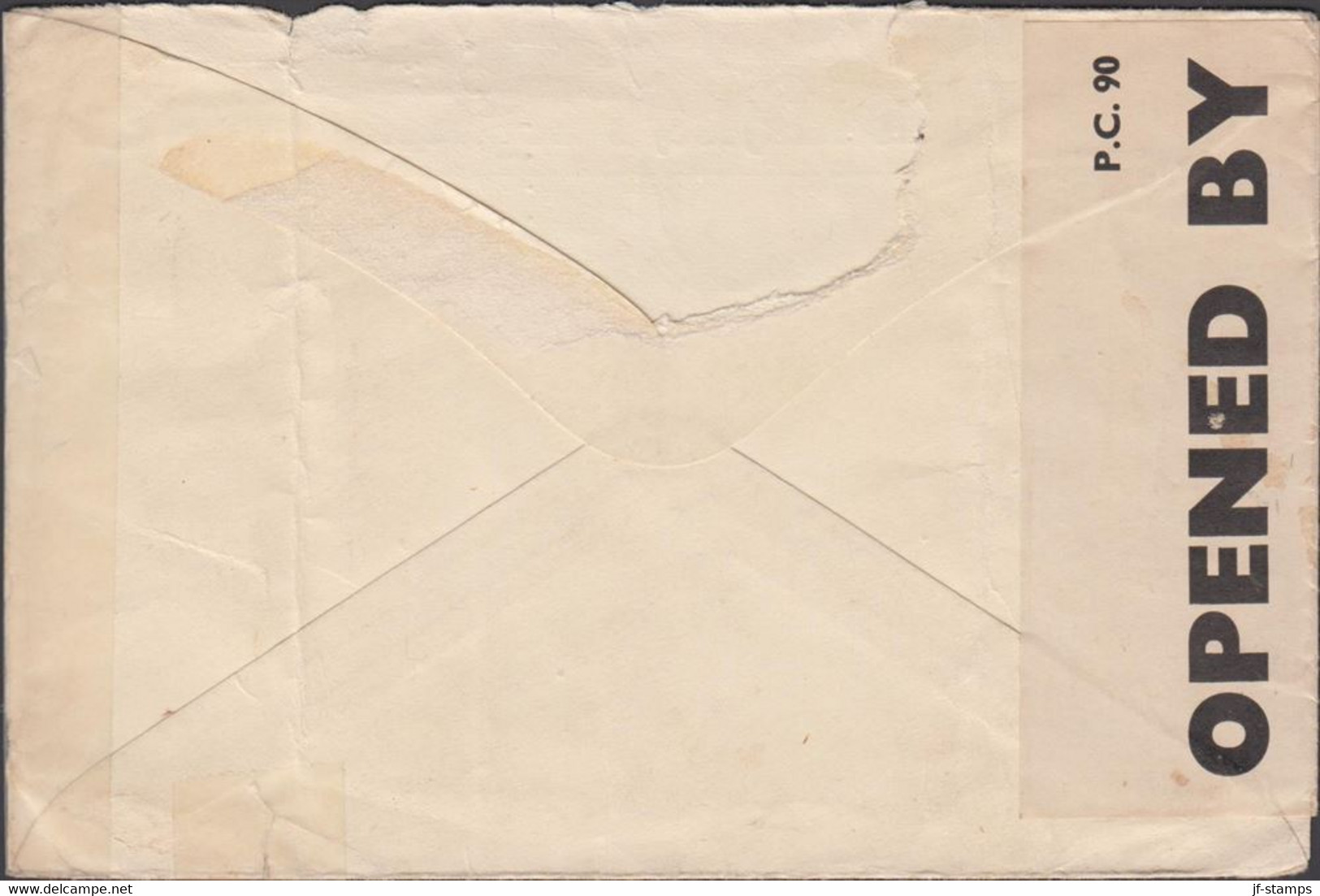 1941. ENGLAND GEORGE VI 2½ D On Censored Cover On His Majesty's Service To Hilo, Hawaii Cance... (Michel 202) - JF426525 - Hawai