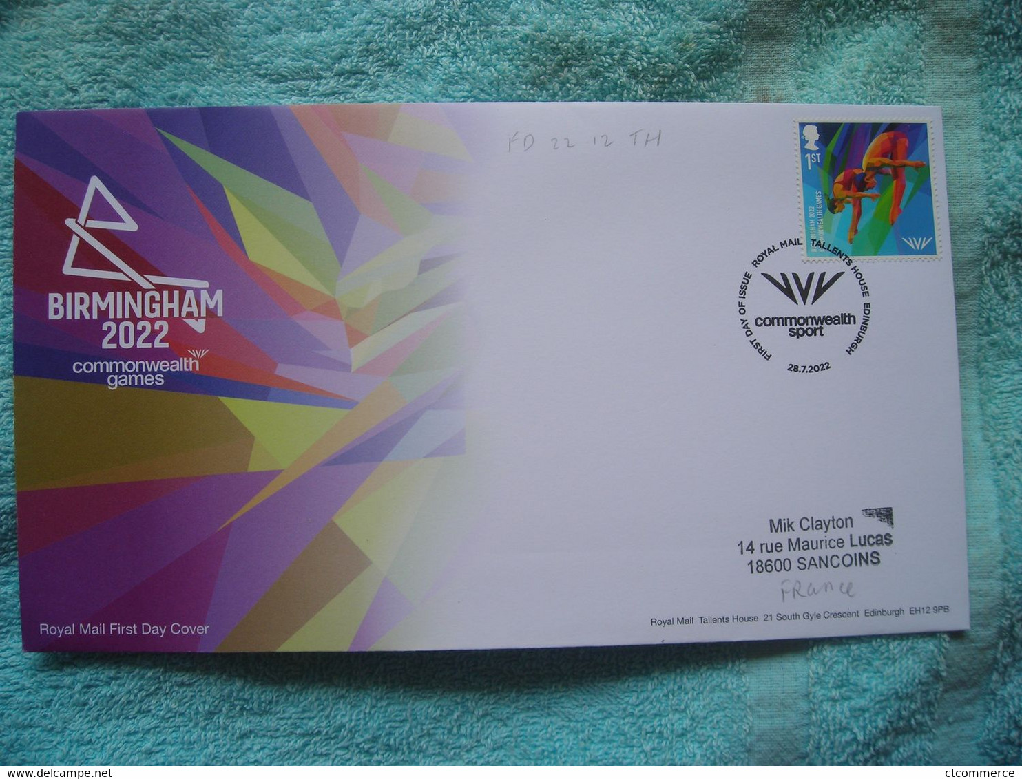 FDC Birmingham 2022 Commonwealth Games, Aquatics Diving - 2021-... Decimal Issues