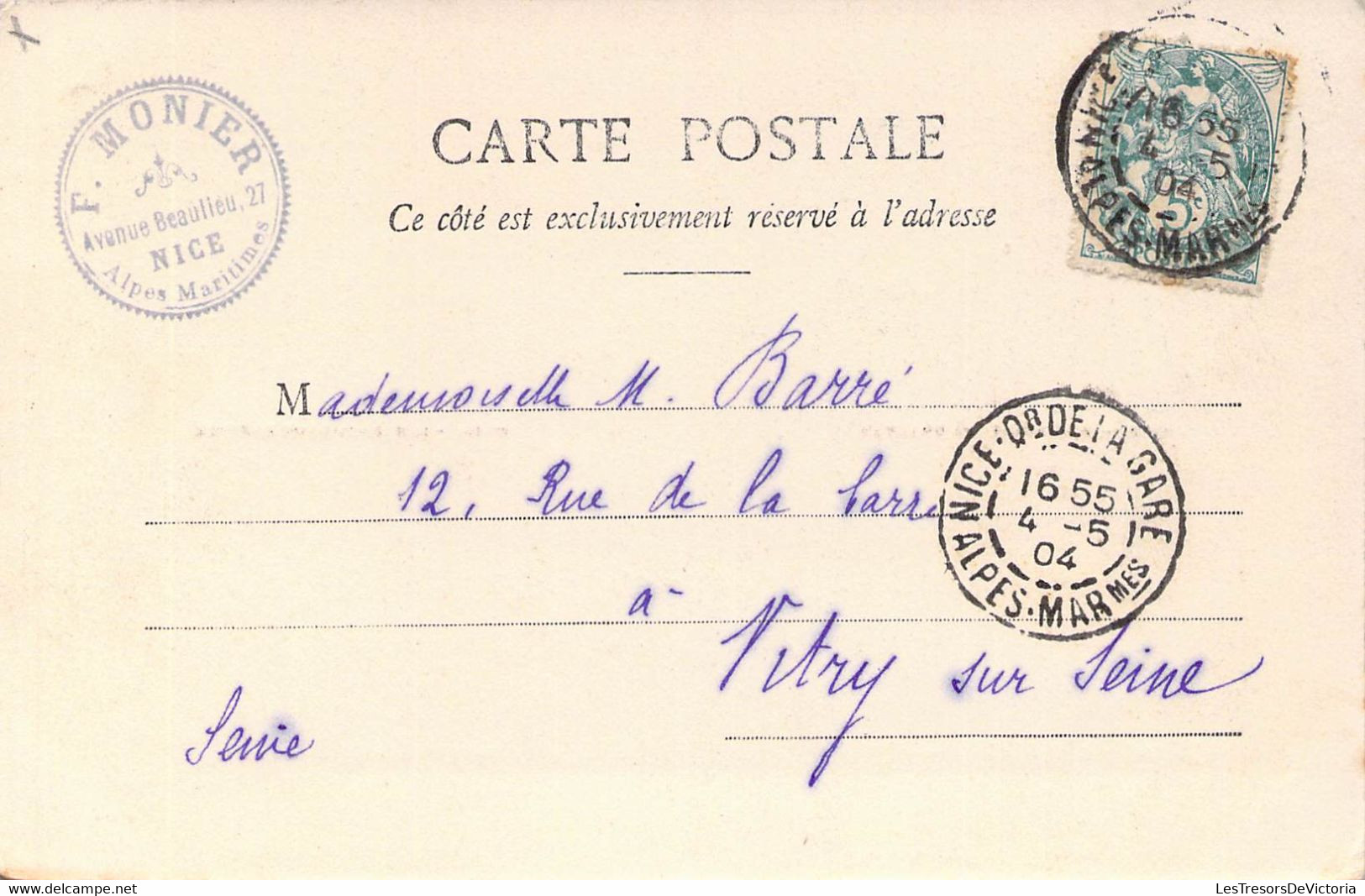 CPA - 06 - SOUVENIR DE NICE - Multivues - Cachet F MONIER - Dos Non Divisé - 1904 - Gruss Aus.../ Grüsse Aus...