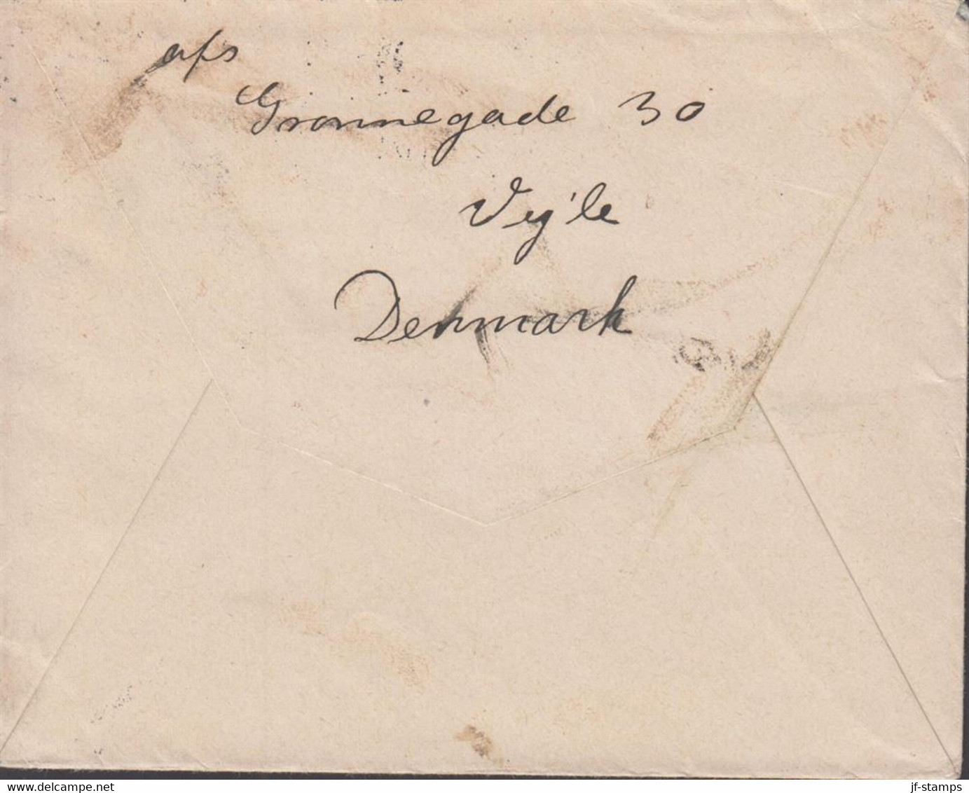 1912. Danmark. Wavy-line 20 Øre Dark Blue On Small Cover From VEILE 16.9.12 (the Stamp Was Iss... (Michel 65) - JF431803 - Briefe U. Dokumente