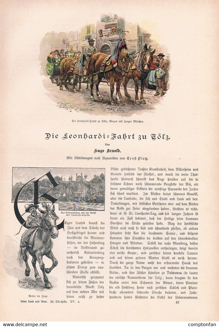 A102 1230 Arnold / Ernst Platz Bad Tölz Leonhardifahrt  Artikel / Bilder 1898 !! - Other & Unclassified