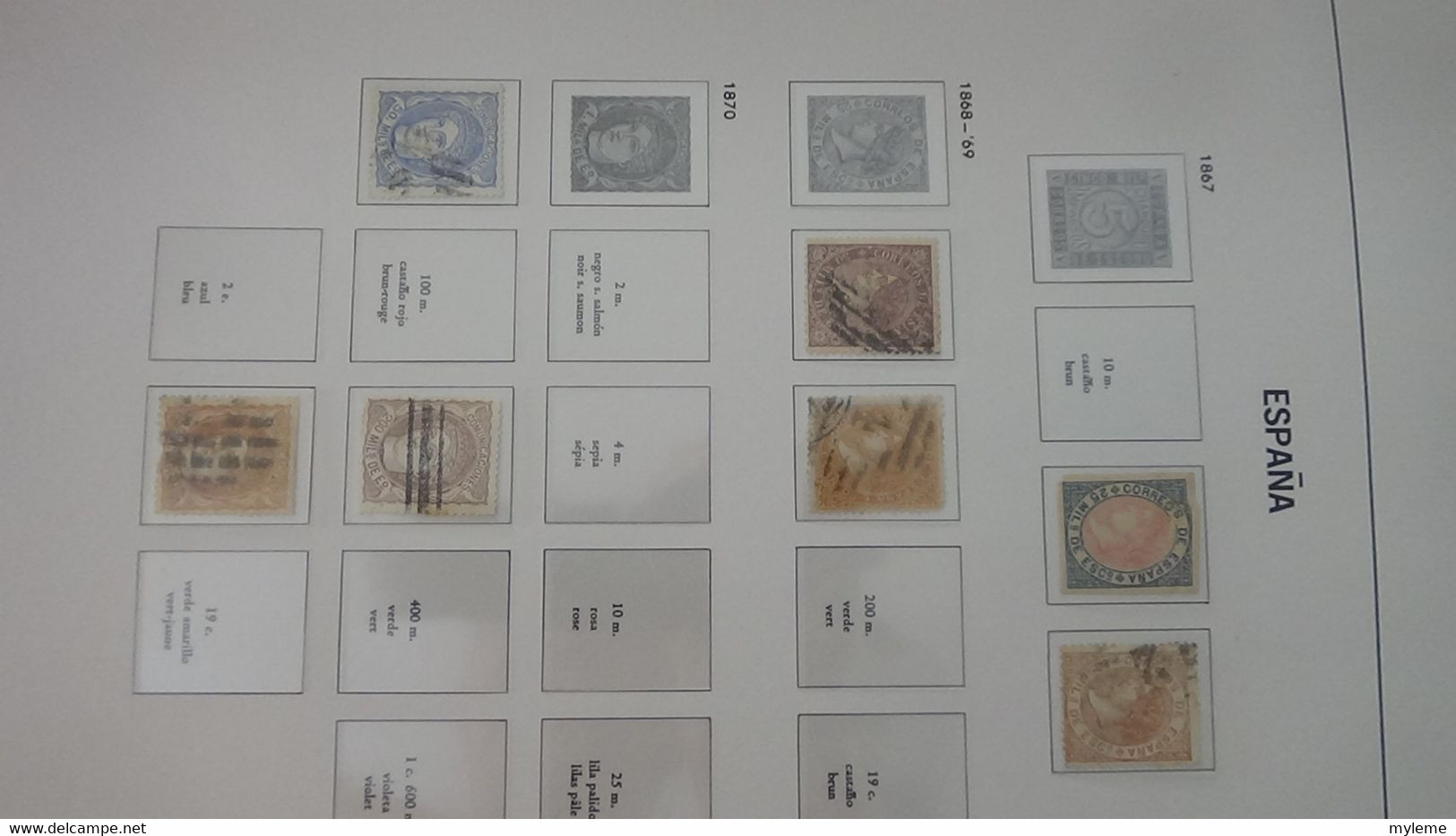 AC280 Reliure DAVO Espagne en timbres **, * et oblitérés  de 1850 à 1940 à compléter.. A saisir !!!