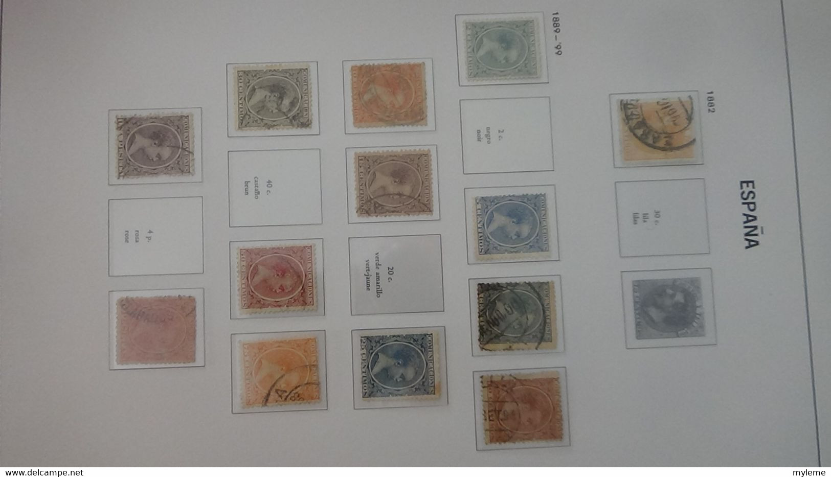 AC280 Reliure DAVO Espagne en timbres **, * et oblitérés  de 1850 à 1940 à compléter.. A saisir !!!