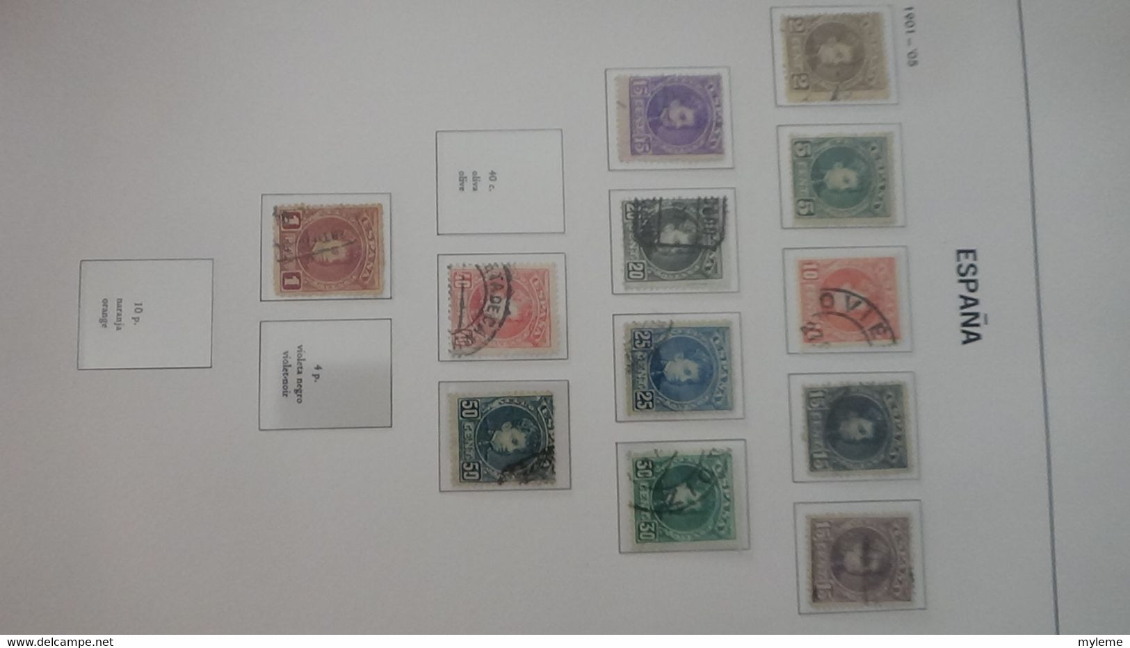 AC280 Reliure DAVO Espagne en timbres **, * et oblitérés  de 1850 à 1940 à compléter.. A saisir !!!