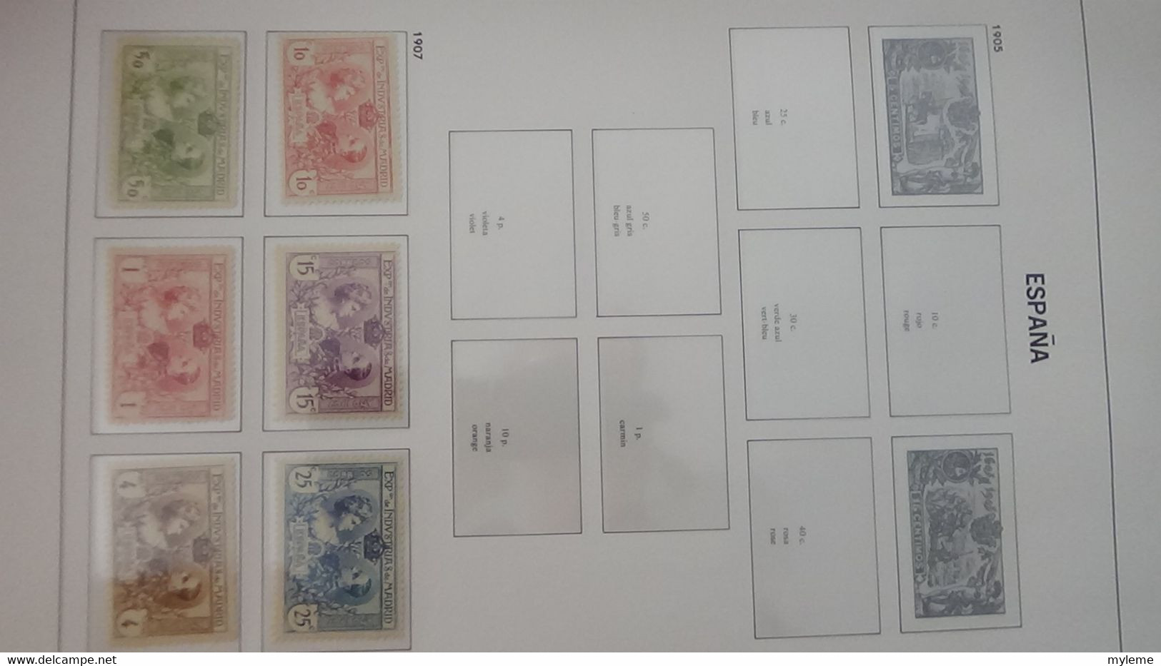 AC280 Reliure DAVO Espagne en timbres **, * et oblitérés  de 1850 à 1940 à compléter.. A saisir !!!