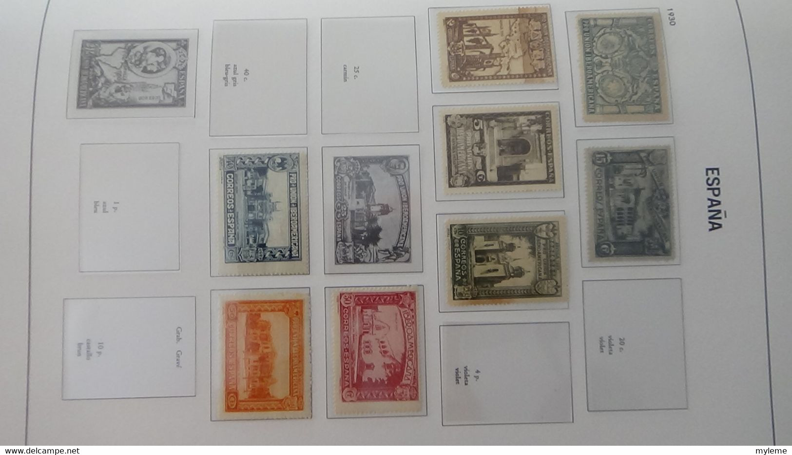 AC280 Reliure DAVO Espagne en timbres **, * et oblitérés  de 1850 à 1940 à compléter.. A saisir !!!