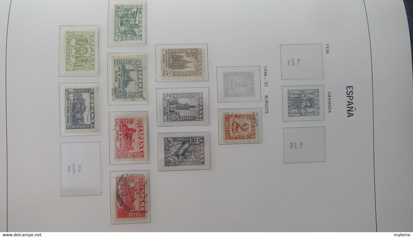 AC280 Reliure DAVO Espagne en timbres **, * et oblitérés  de 1850 à 1940 à compléter.. A saisir !!!