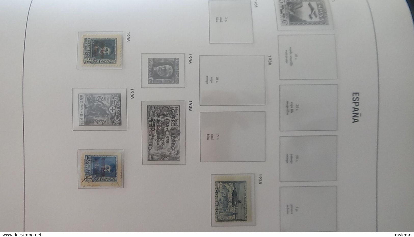 AC280 Reliure DAVO Espagne en timbres **, * et oblitérés  de 1850 à 1940 à compléter.. A saisir !!!