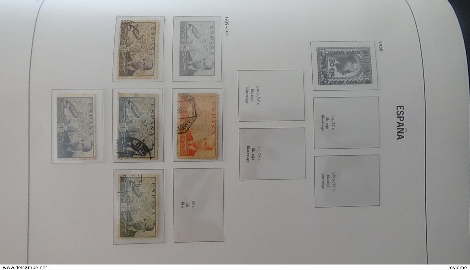 AC280 Reliure DAVO Espagne en timbres **, * et oblitérés  de 1850 à 1940 à compléter.. A saisir !!!