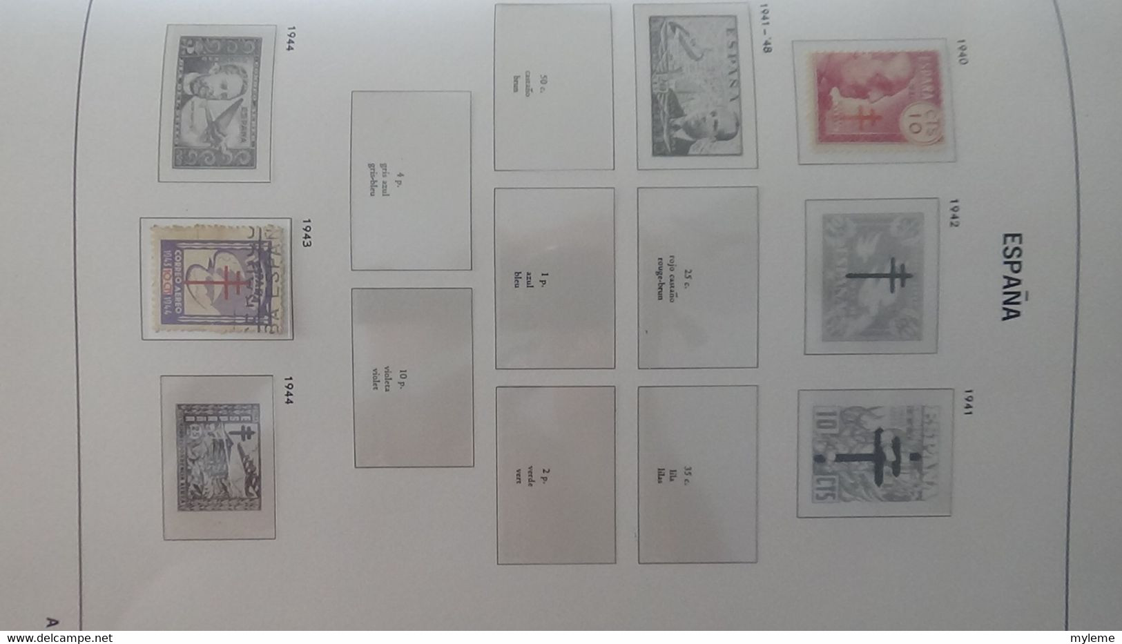 AC280 Reliure DAVO Espagne en timbres **, * et oblitérés  de 1850 à 1940 à compléter.. A saisir !!!