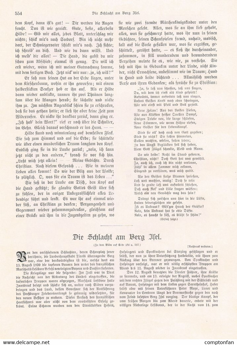 A102 1237 Zeno Diemer Schlacht Bergisel Andreas Hofer Artikel / Bilder 1897 !! - Politik & Zeitgeschichte