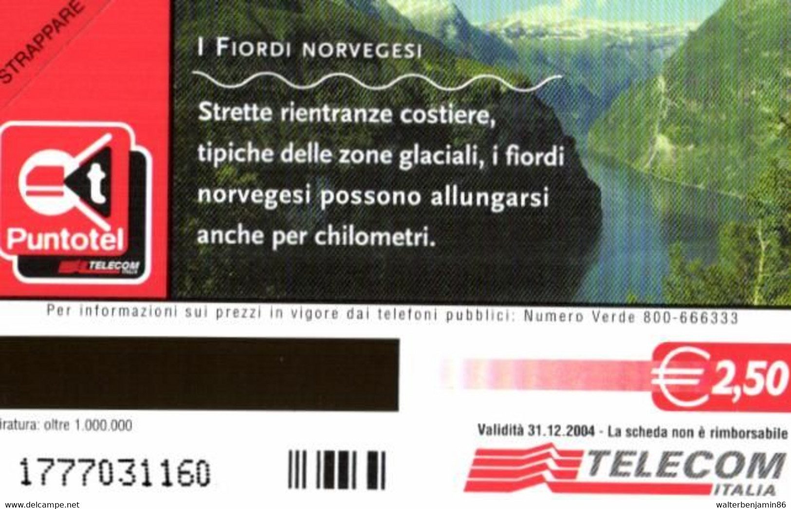 G 1633 135 C&C 3682 SCHEDA TELEFONICA NUOVA MAGNETIZZATA I FIORDI NORVEGESI - [3] Erreurs & Variétées