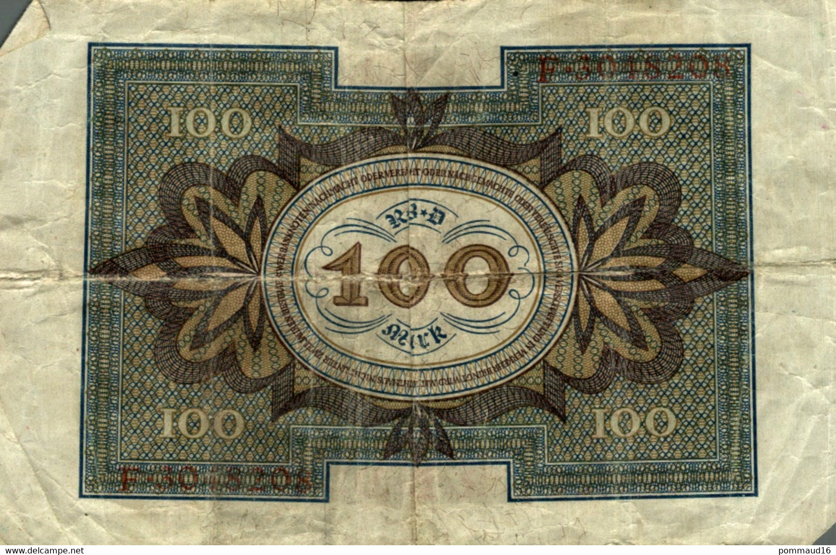 Billet Reichsbanknote Hundert 100 Mark - 100 Mark