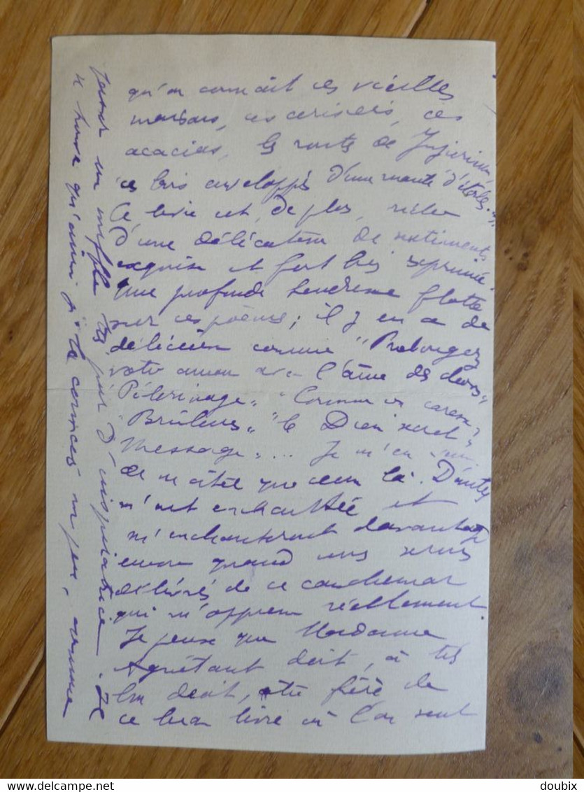 Cécile PERIN (1877-1959) POETESSE. Abbaye Creteil. Poète du Divan. AUTOGRAPHE