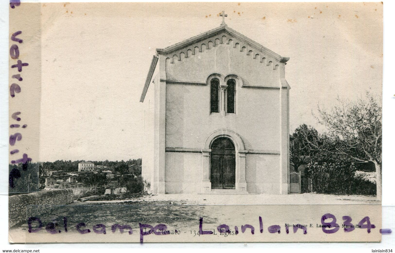 - 1341 - Les Monaco - ( En Fait), L'Eglise De La Gavotte, Banlieu De Marseille, Animation, Cliché Rare, TTBE, Scans. - Quartiers Nord, Le Merlan, Saint Antoine