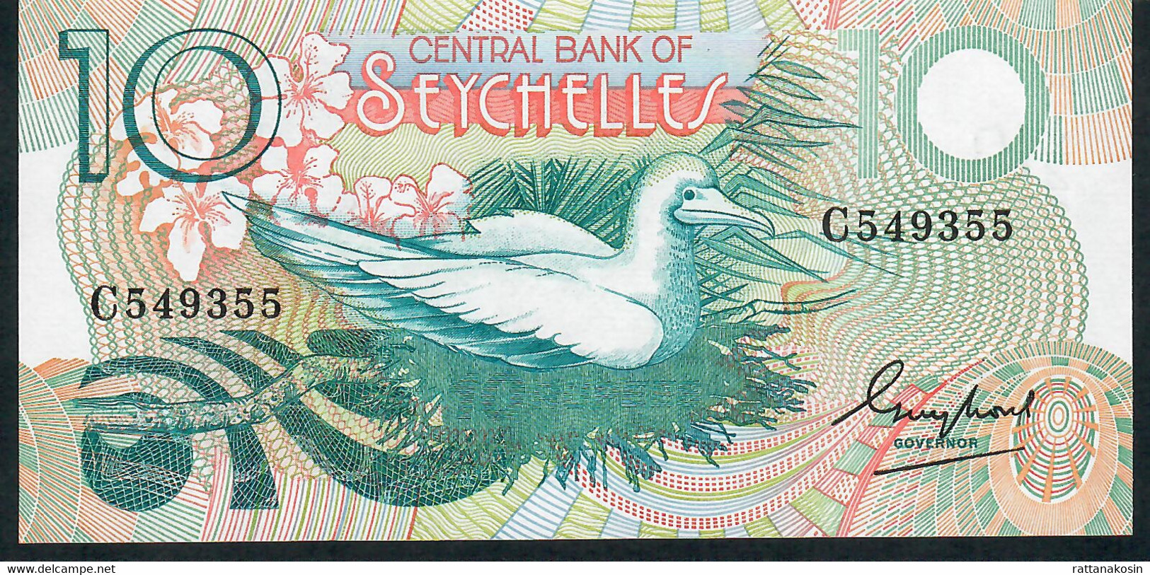 SEYCHELLES P28 10 RUPEES 1983 #C  FIRST PREFIX UNC. - Seychelles