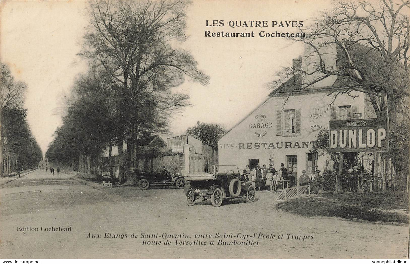 78 - YVELINES - SAINT-QUENTIN-EN-YVELINES -carte-éditeur "les Quatre Pavés" Restaurant COCHETEAU -Autos - Superbe- 10933 - St. Quentin En Yvelines