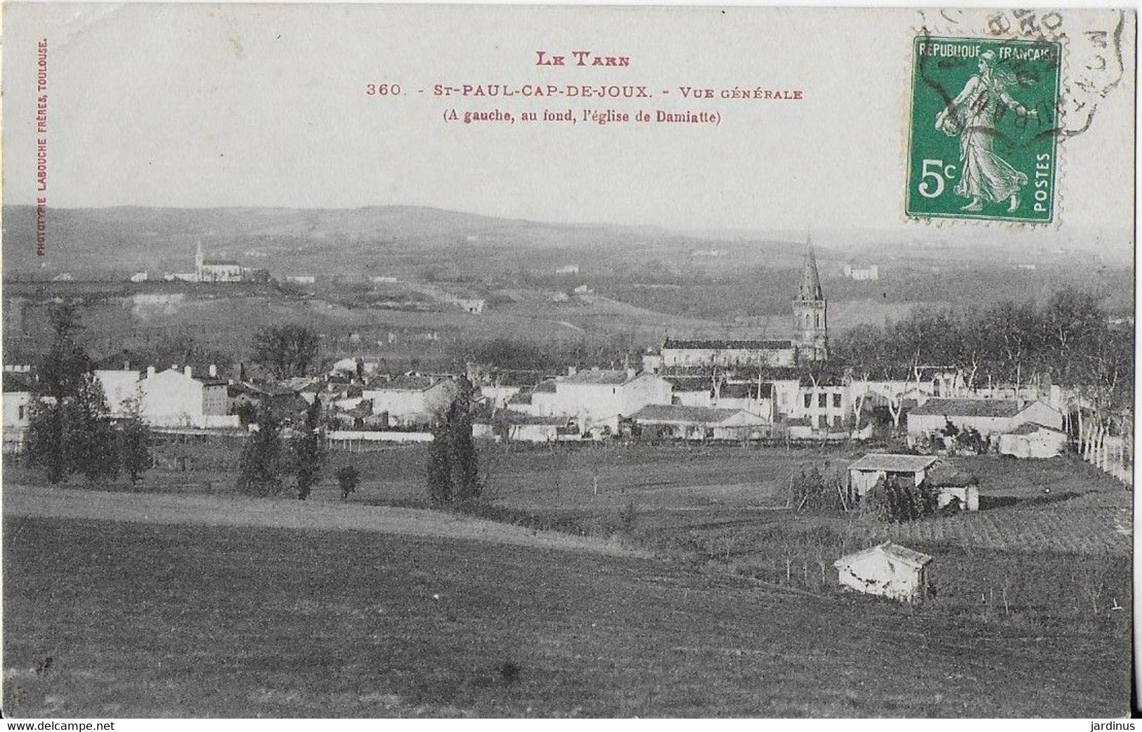 SAINT PAUL CAP DE JOUX (le Tarn  ) : Vue Générale ( A Gauche , Au Fond L'Eglise De Damiatte ) - Saint Paul Cap De Joux