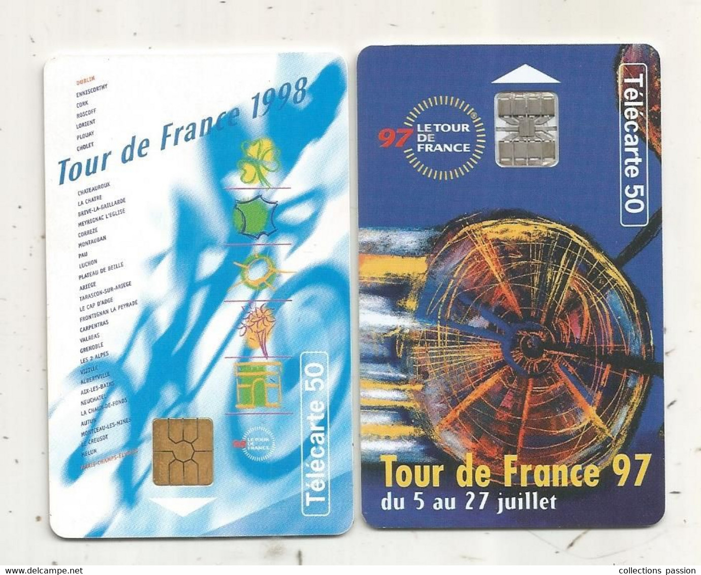 Télécarte, Sports , CYCLISME , TOUR DE FRANCE 1997 Et 1998 , LOT DE 2 TELECARTES - Sport