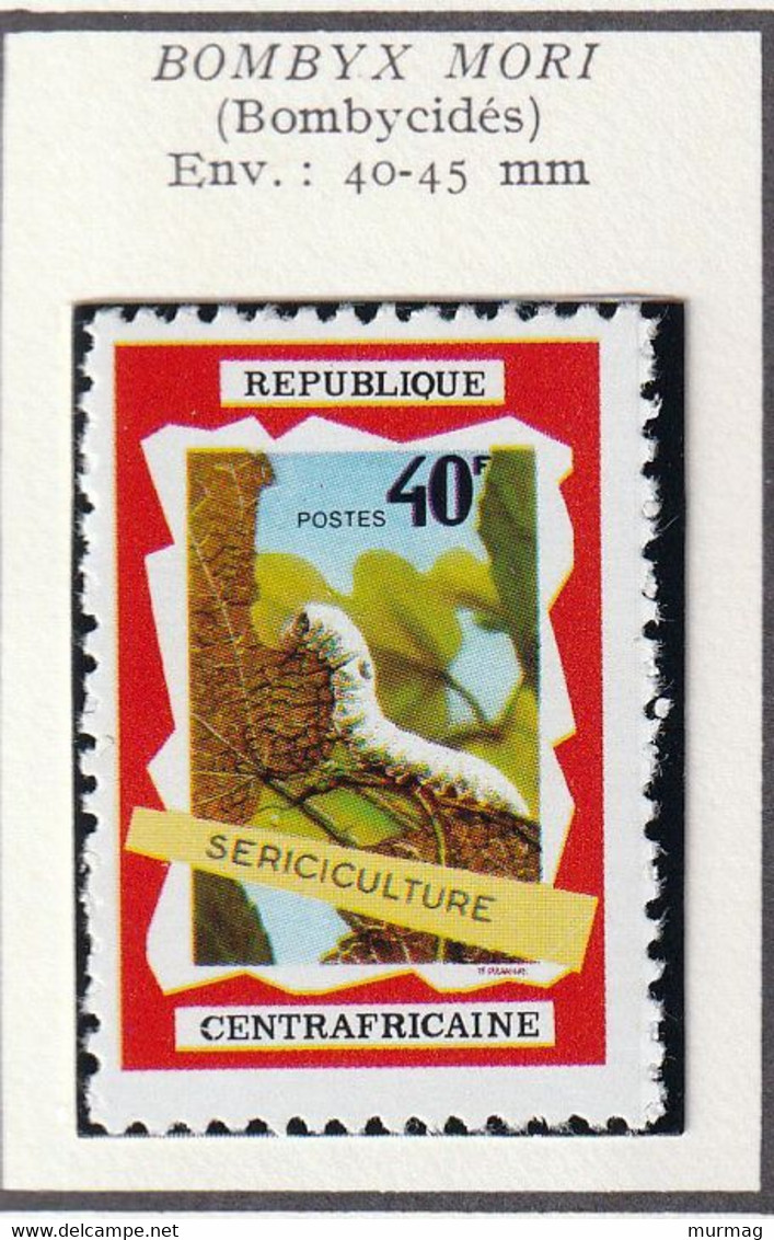 REPUBLIQUE CENTRAFRICAINE - Faune, Sériciculture, Bombyx Mori - Y&T N° 128-129-130 - PA 86 - 1971 - MNH + MH - Central African Republic