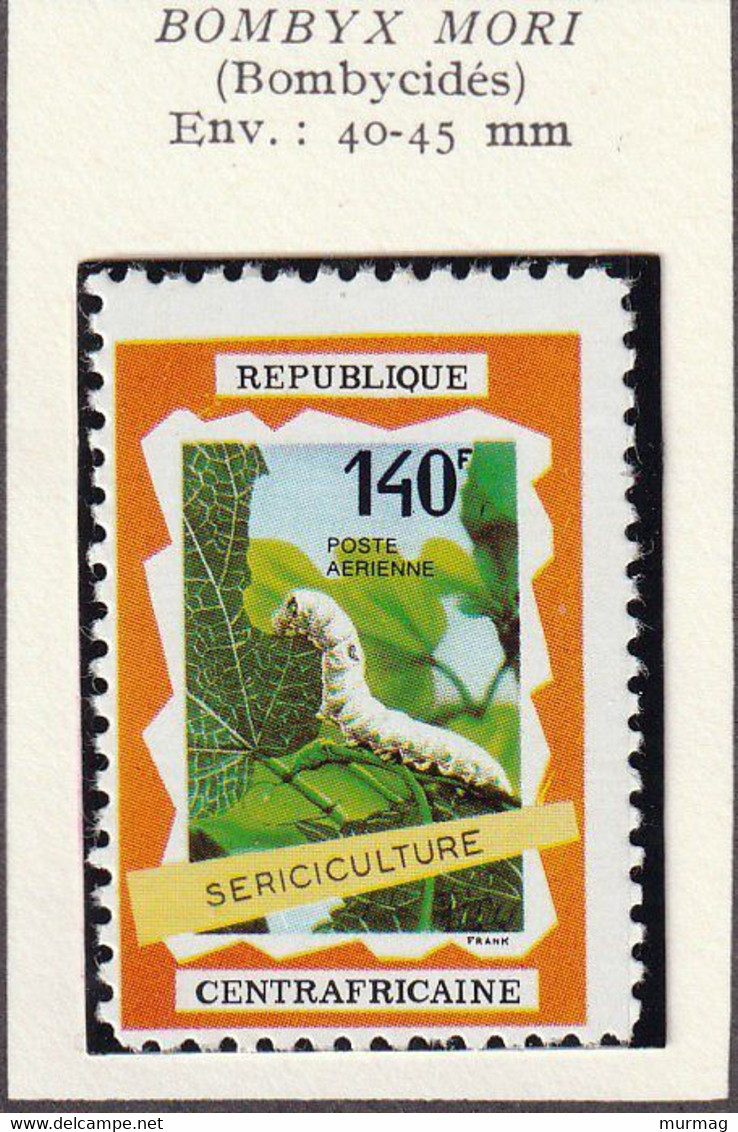 REPUBLIQUE CENTRAFRICAINE - Faune, Sériciculture, Bombyx Mori - Y&T N° 128-129-130 - PA 86 - 1971 - MNH + MH - Repubblica Centroafricana