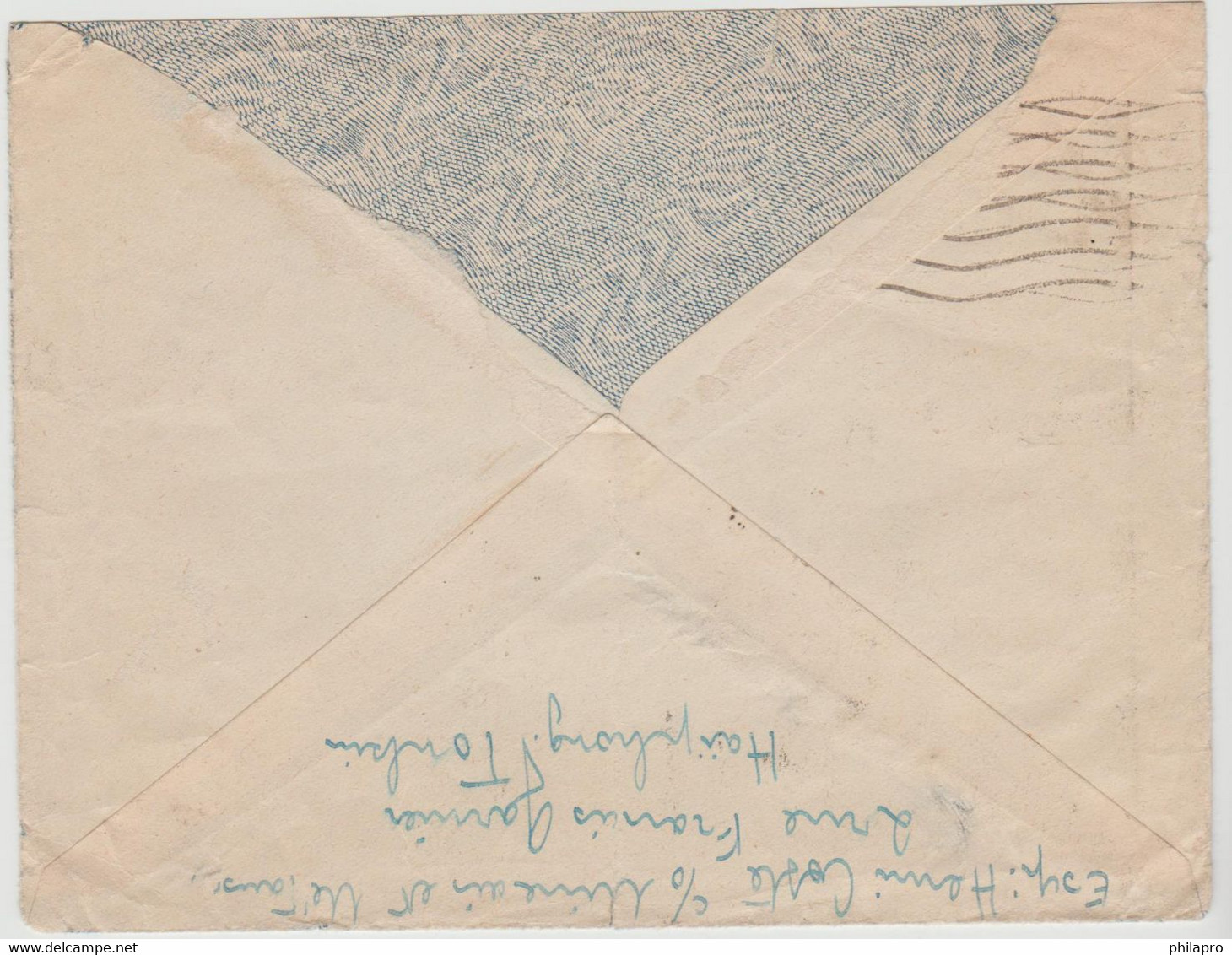 INDO CHINE 1932 COVER Mixed Frankling (INDOCHINE +  2 MONGTSEU) Stamps  From HAIPHONG  To  FRANCE Réf  R100 - Lettres & Documents